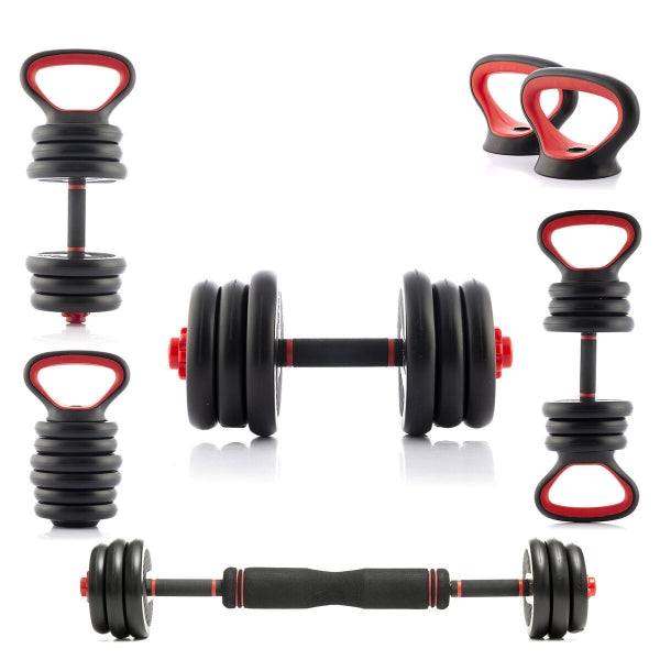 6-in-1 Set of Adjustable Weights with Exercise Guide Sixfit