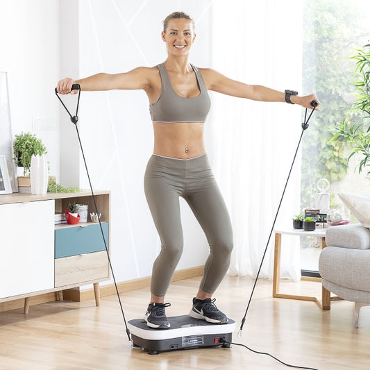 Vibration Training Plate with Accessories and Exercise Guide